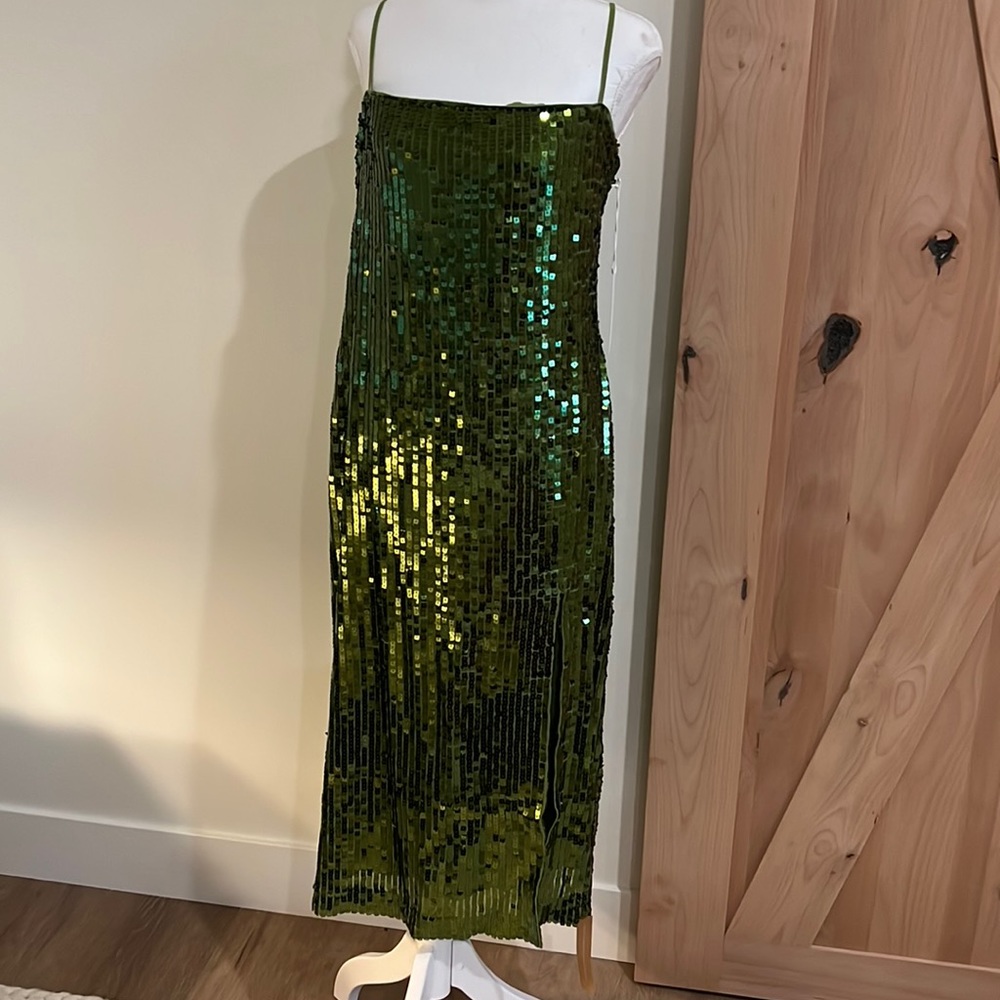 Reformation Vidette green dress